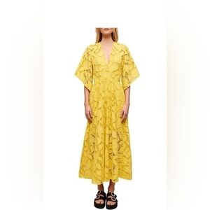 Elegant stunning Yellow Lace Dress- 38/ M